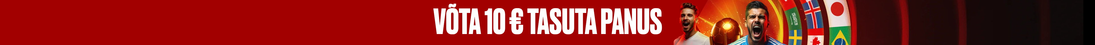 10 € jalgpalli kvalifikatsioonimängude tasuta panus