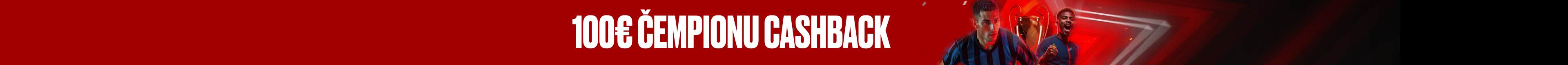 Čempionu cashback - 10%