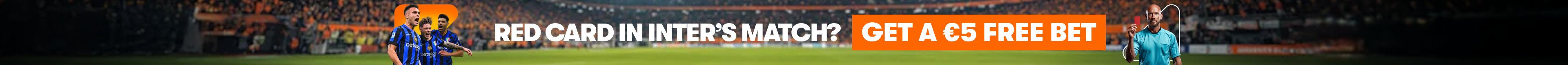 RED CARD IN INTER’S MATCH? GET A €5 FREE BET