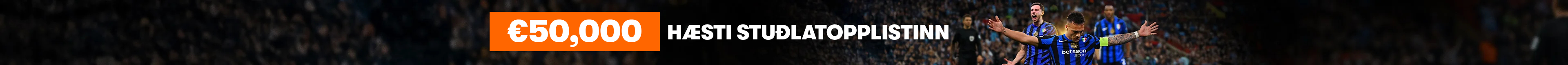 €50.000 Stórir Stuðlar topplistinn